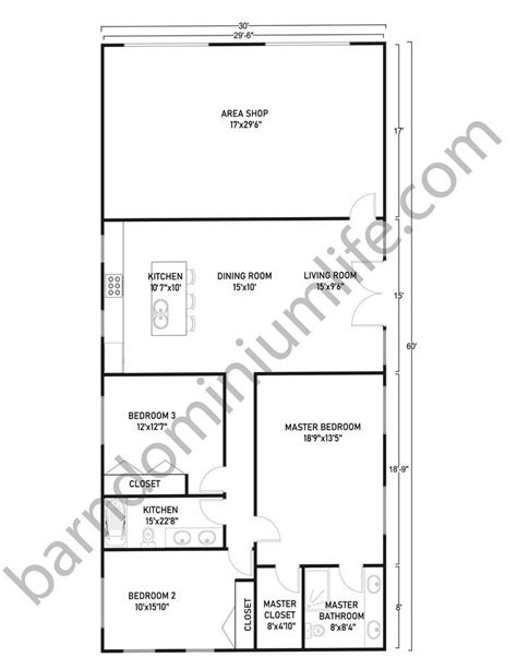 60x80 metal building house plans|30x60 barndominium floor plan.